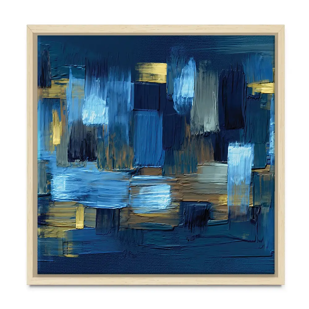 Navy Brush Strokes Square Canvas Print Navy Brush Strokes Square Canvas Print | Navy Canvas Art Print | Navy Art wall art product artGALINI at pm.me / Shutterstock