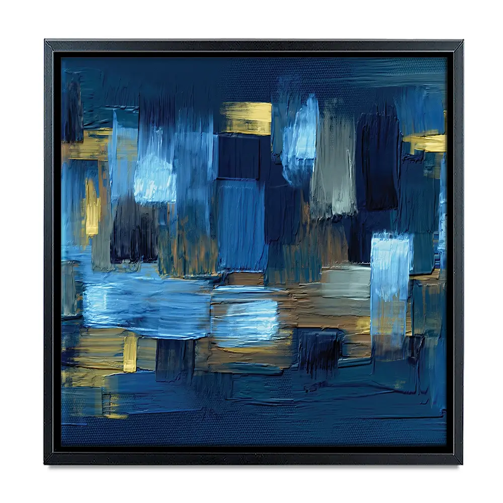Navy Brush Strokes Square Canvas Print Navy Brush Strokes Square Canvas Print | Navy Canvas Art Print | Navy Art wall art product artGALINI at pm.me / Shutterstock