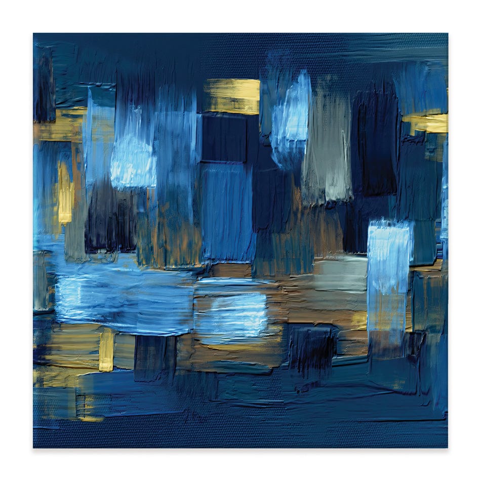 Navy Brush Strokes Square Canvas Print wall art product artGALINI at pm.me / Shutterstock