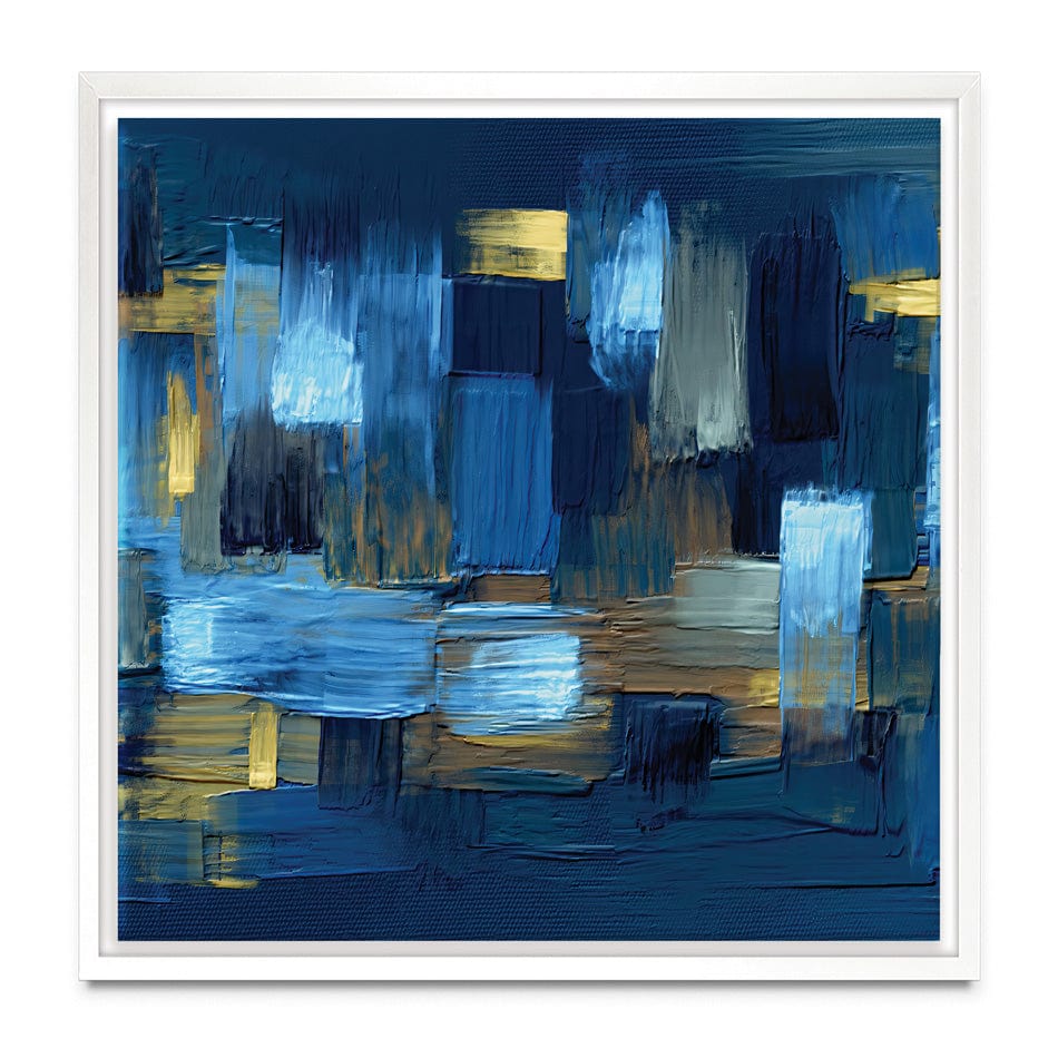 Navy Brush Strokes Square Canvas Print wall art product artGALINI at pm.me / Shutterstock