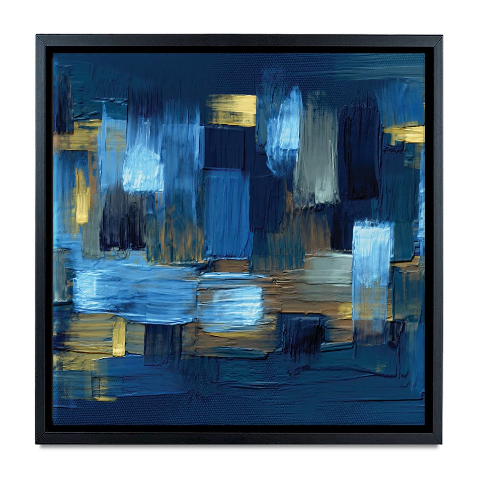 Navy Brush Strokes Square Canvas Print wall art product artGALINI at pm.me / Shutterstock