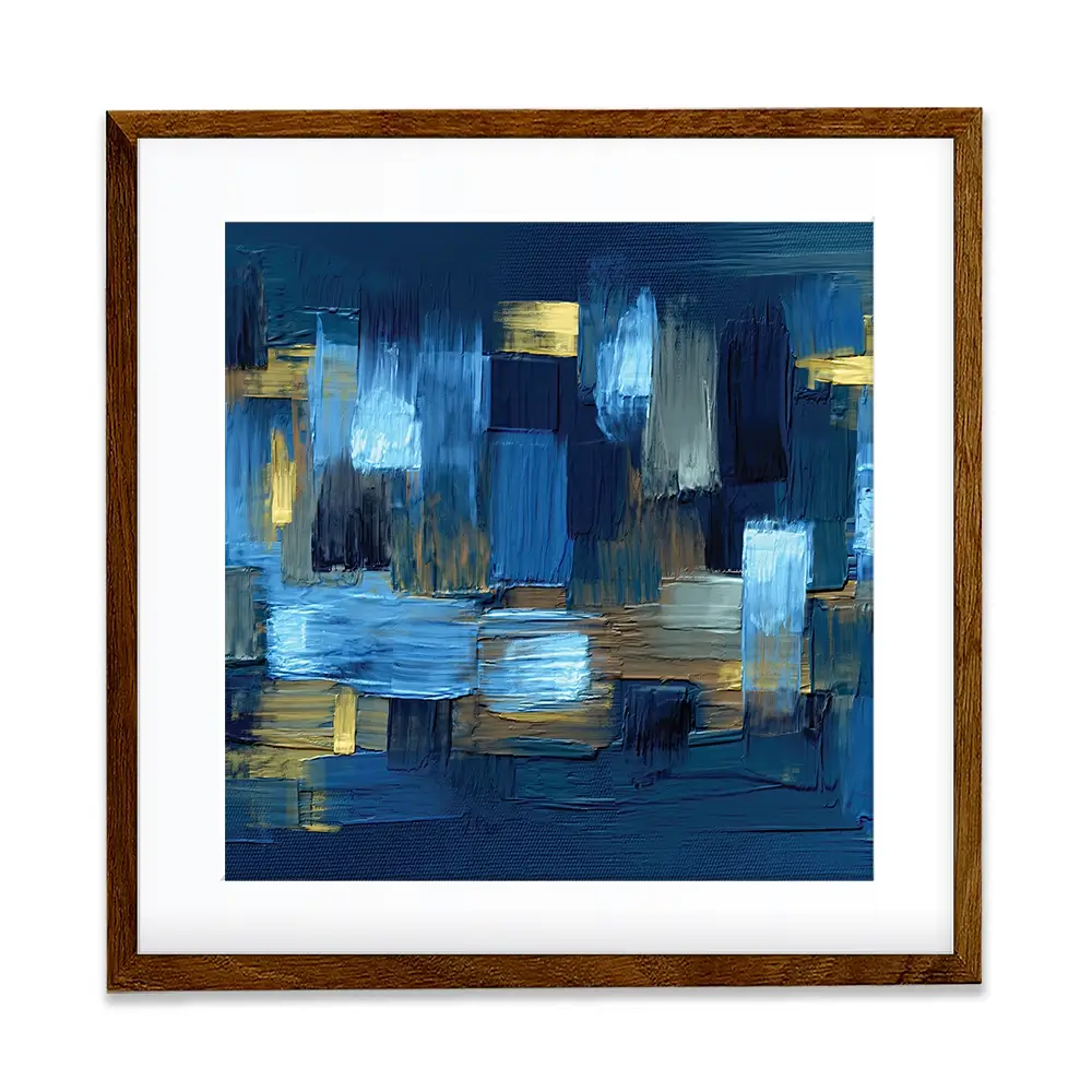 Navy Brush Strokes Square Framed Art Print Navy Brush Strokes Square Framed Art Print wall art product artGALINI at pm.me / Shutterstock
