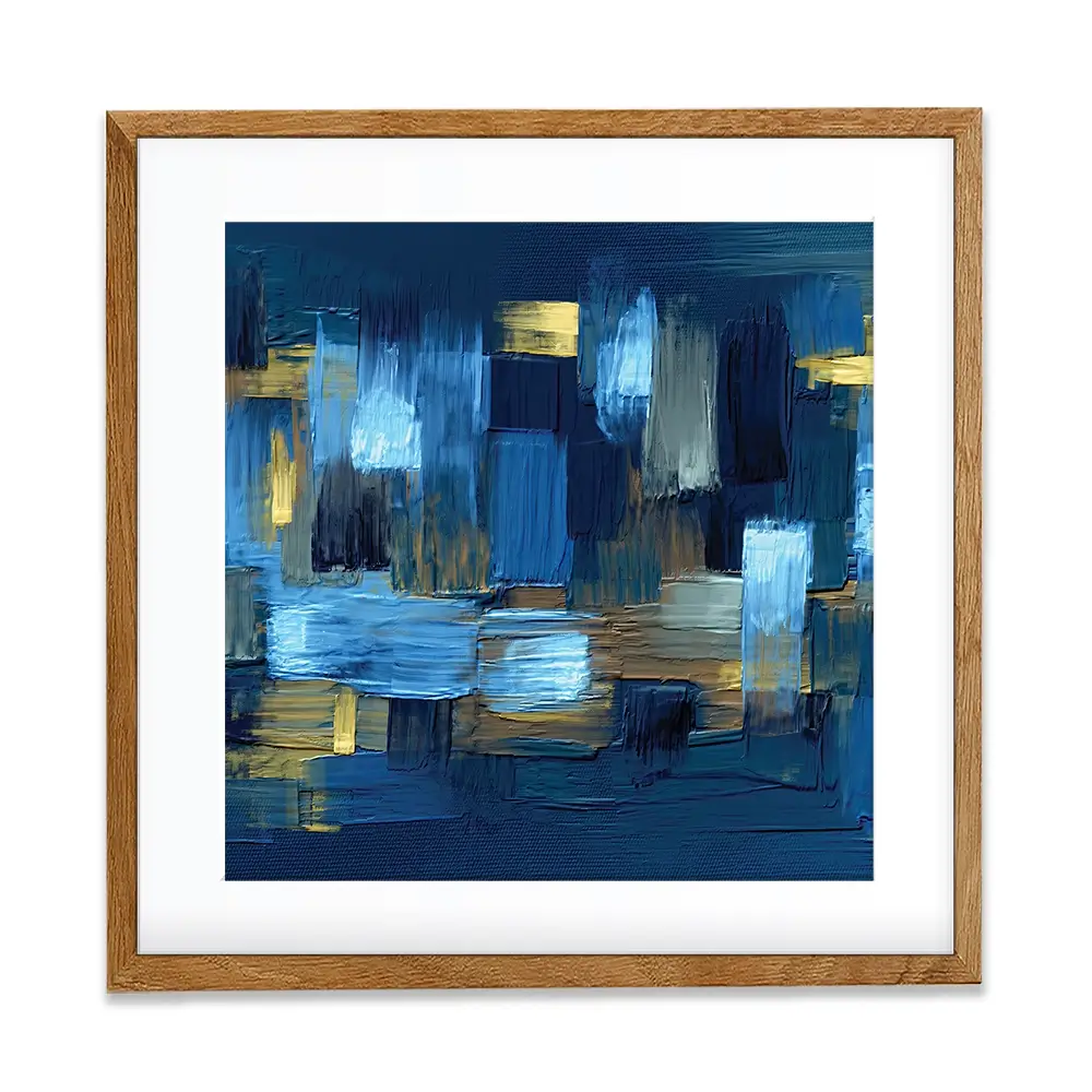 Navy Brush Strokes Square Framed Art Print Navy Brush Strokes Square Framed Art Print wall art product artGALINI at pm.me / Shutterstock
