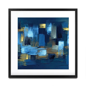 Navy Brush Strokes Square Framed Art Print Navy Brush Strokes Square Framed Art Print wall art product artGALINI at pm.me / Shutterstock