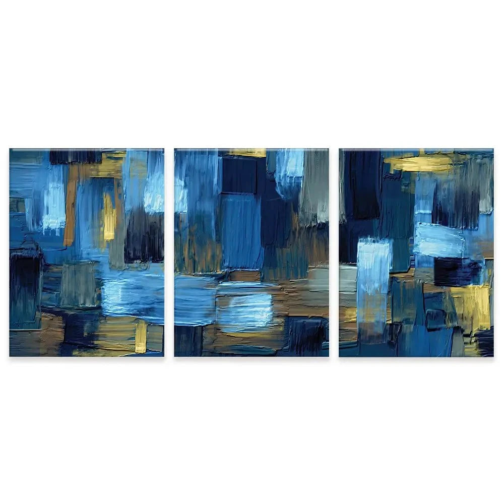 Navy Brush Strokes Trio Canvas Print Navy Brush Strokes Trio Canvas Print wall art product artGALINI at pm.me / Shutterstock