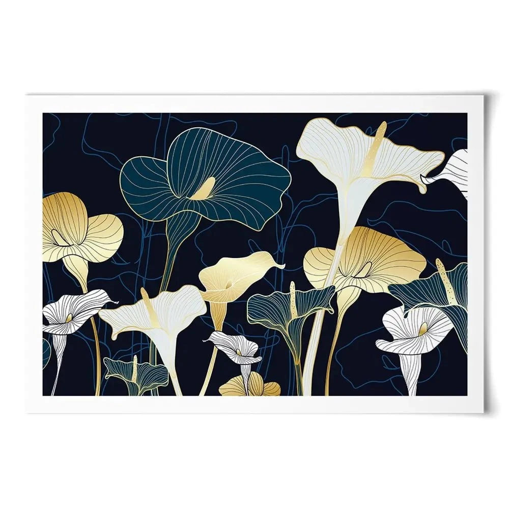 Navy Calla Lily Art Print Navy Calla Lily Art Print wall art product TWINS DESIGN STUDIO / Shutterstock