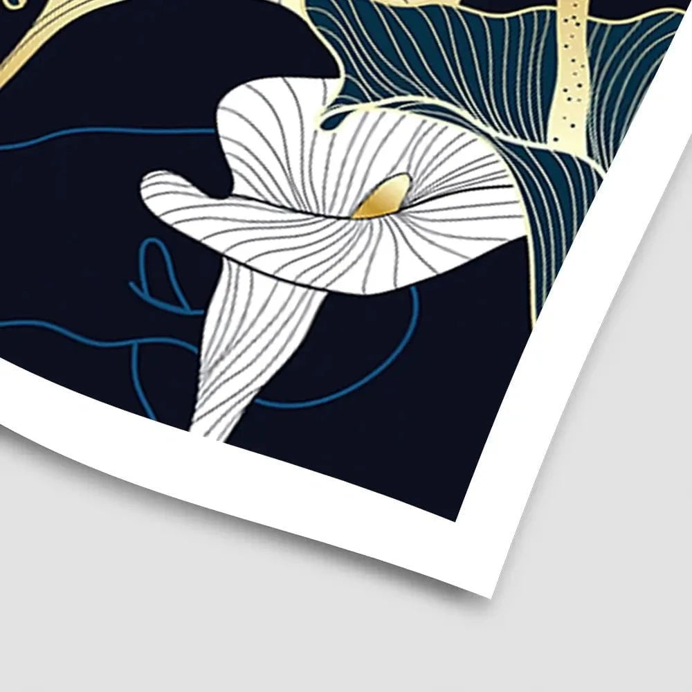 Navy Calla Lily Art Print Navy Calla Lily Art Print wall art product TWINS DESIGN STUDIO / Shutterstock