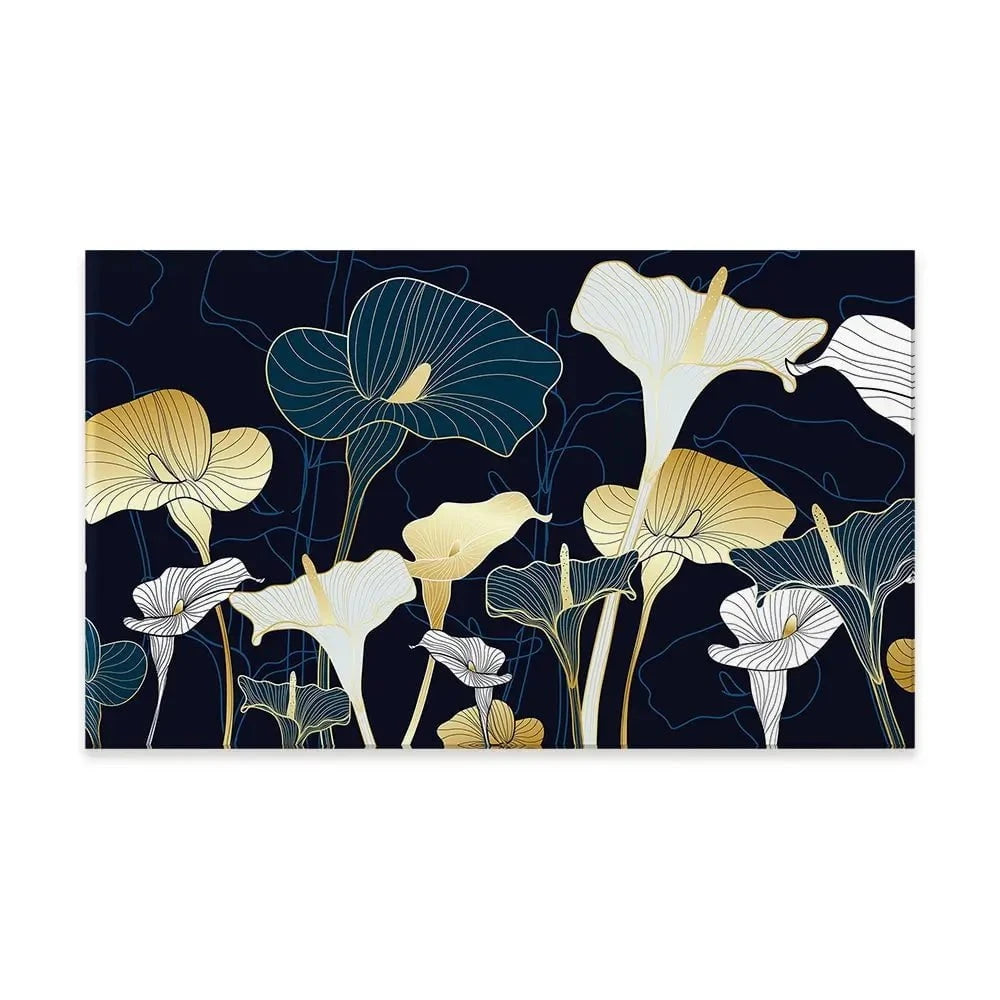 Navy Calla Lily Canvas Print Navy Calla Lily Canvas Print wall art product TWINS DESIGN STUDIO / Shutterstock