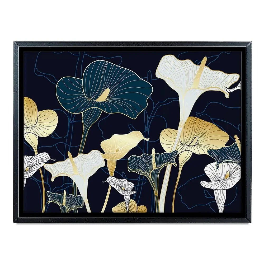 Navy Calla Lily Canvas Print Navy Calla Lily Canvas Print wall art product TWINS DESIGN STUDIO / Shutterstock