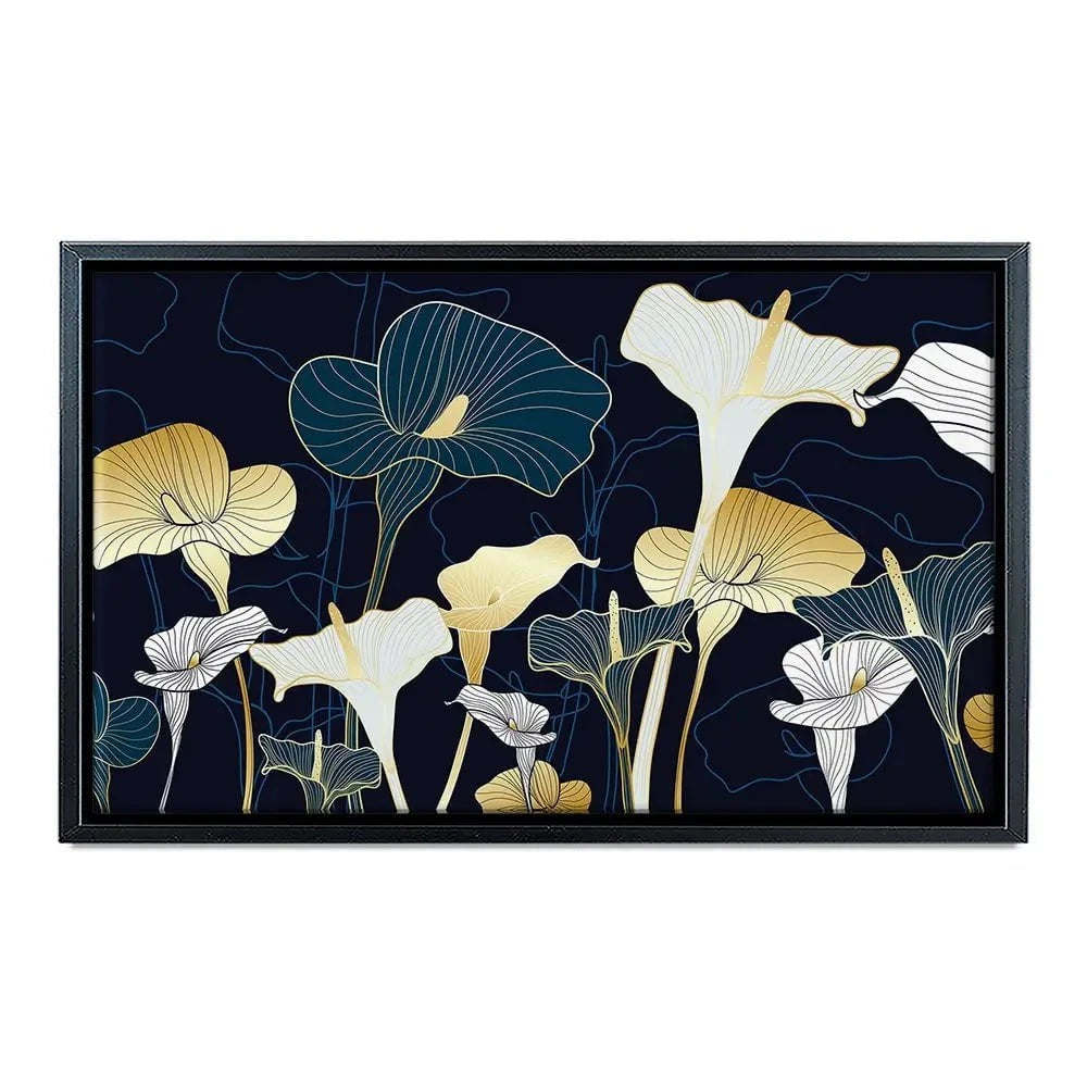 Navy Calla Lily Canvas Print Navy Calla Lily Canvas Print wall art product TWINS DESIGN STUDIO / Shutterstock