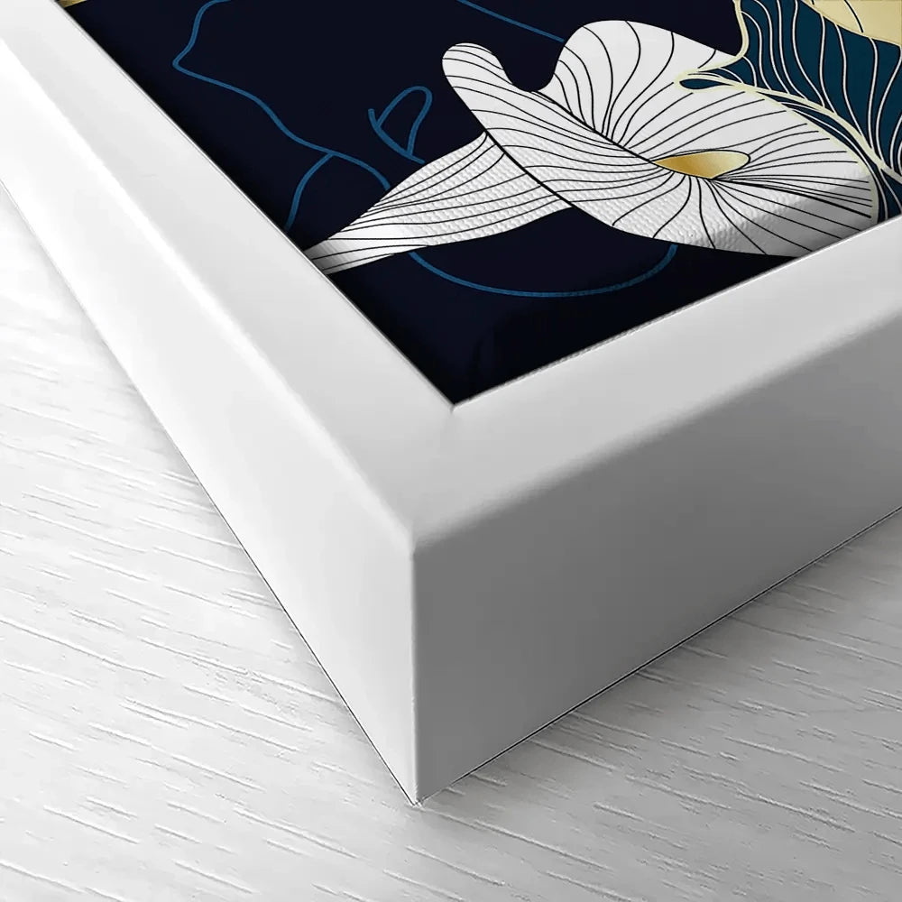 Navy Calla Lily Canvas Print Navy Calla Lily Canvas Print wall art product TWINS DESIGN STUDIO / Shutterstock