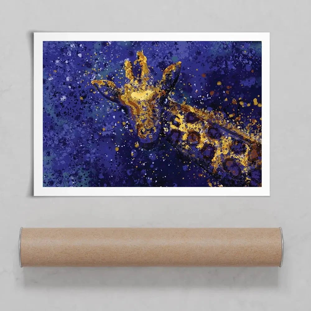 Navy Giraffe Splash Art Print Navy Giraffe Splash Art Print wall art product D Mosconi