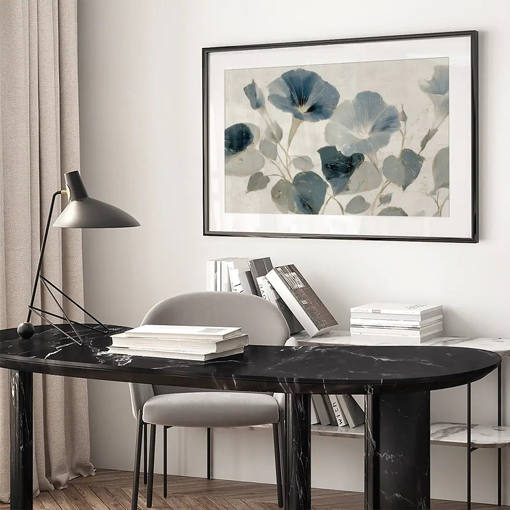 Navy Glory Vine Framed Art Print Navy Glory Vine Framed Art Print wall art product Chromatic Storm Studio