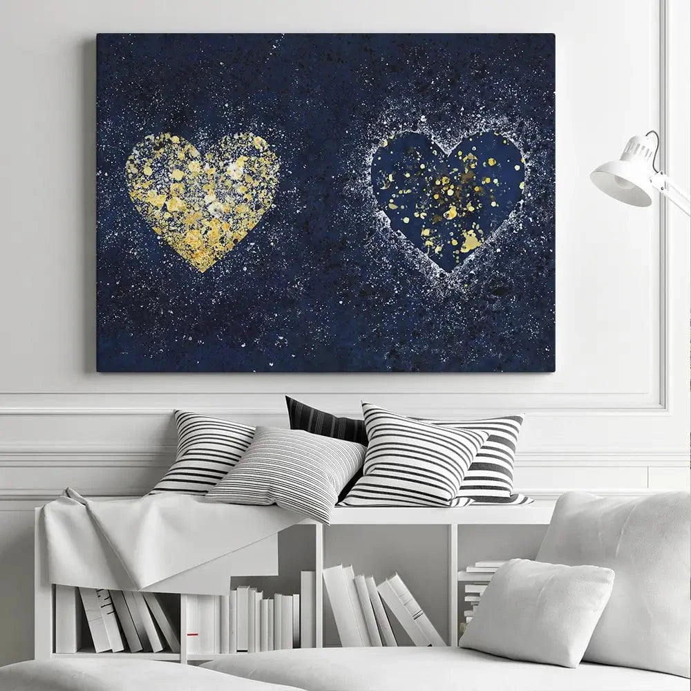 Navy Hearts Splatter Canvas Print Navy Hearts Splatter Canvas Print wall art product J Tonges