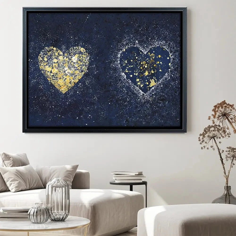 Navy Hearts Splatter Canvas Print Navy Hearts Splatter Canvas Print wall art product J Tonges