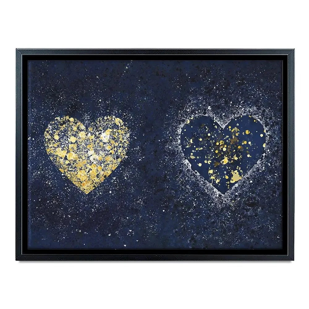 Navy Hearts Splatter Canvas Print Navy Hearts Splatter Canvas Print wall art product J Tonges