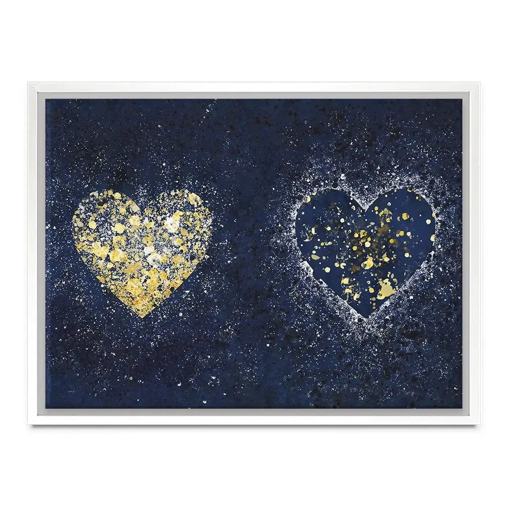 Navy Hearts Splatter Canvas Print Navy Hearts Splatter Canvas Print wall art product J Tonges