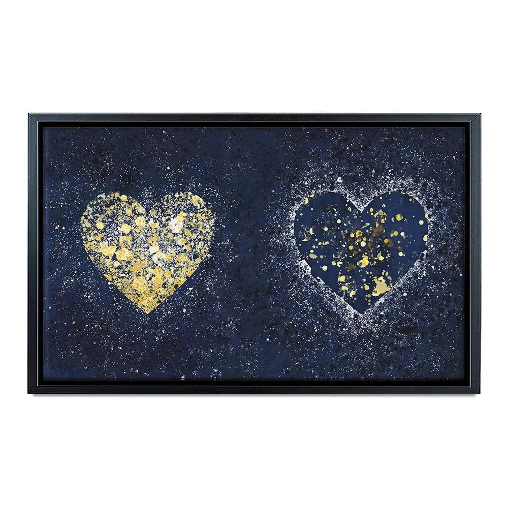Navy Hearts Splatter Canvas Print Navy Hearts Splatter Canvas Print wall art product J Tonges
