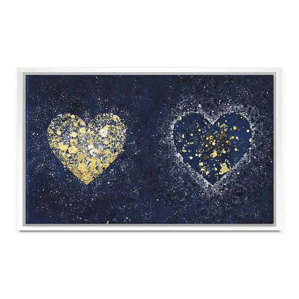 Navy Hearts Splatter Canvas Print Navy Hearts Splatter Canvas Print wall art product J Tonges