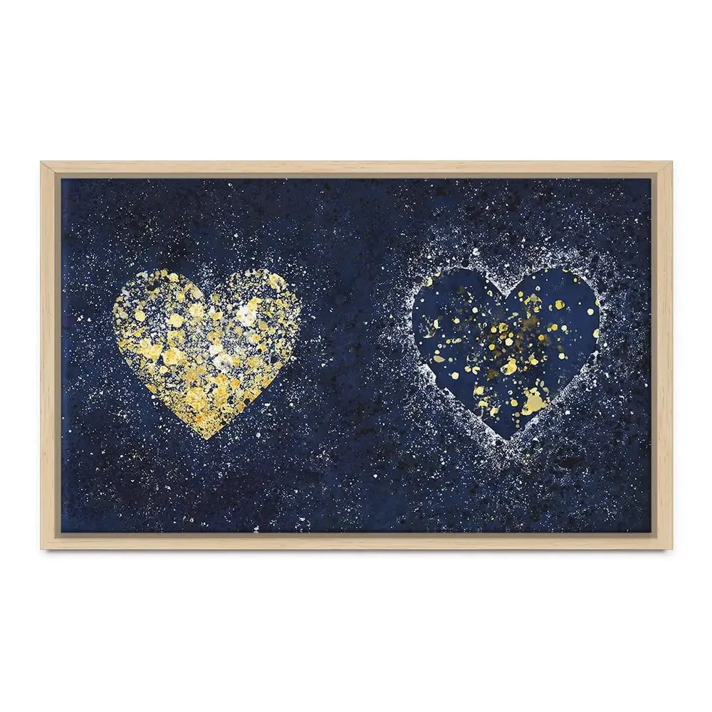 Navy Hearts Splatter Canvas Print Navy Hearts Splatter Canvas Print wall art product J Tonges