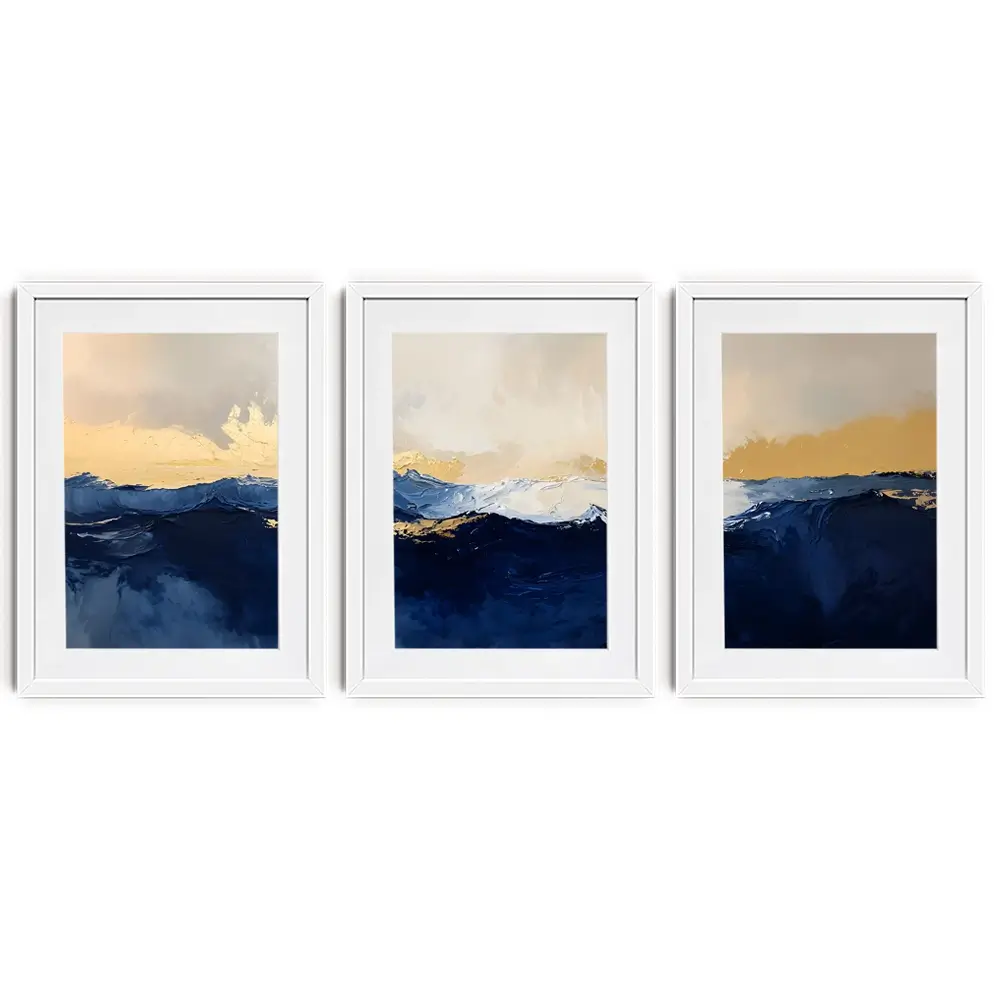 Navy Journey Framed Art Print Trio Navy Journey Framed Art Print Trio wall art product IAmHomeStudio