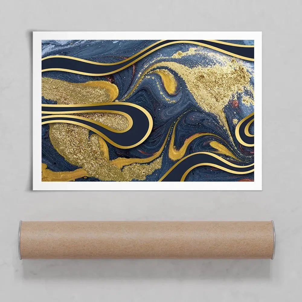Navy Marble Art Print Navy Marble Art Print wall art product Ana Babii / Shutterstock