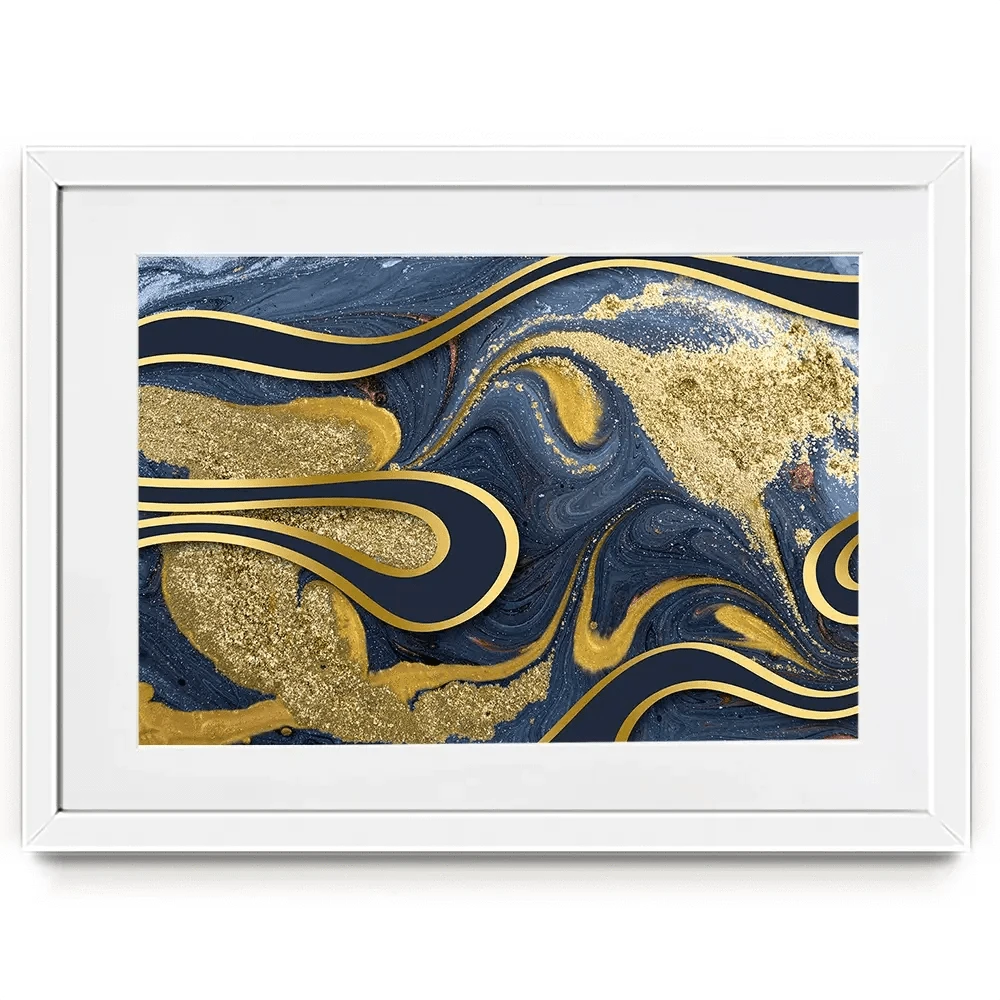Navy Marble Framed Art Print Navy Marble Framed Art Print wall art product Ana Babii / Shutterstock