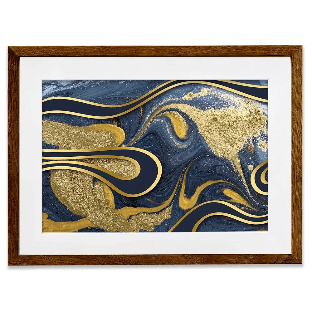 Navy Marble Framed Art Print Navy Marble Framed Art Print wall art product Ana Babii / Shutterstock