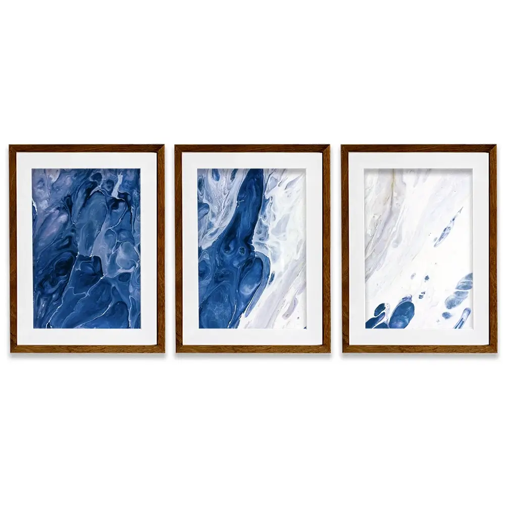 Navy White Mix Framed Art Print Trio Navy White Mix Framed Art Print Trio wall art product Ksenia Zu / Shutterstock