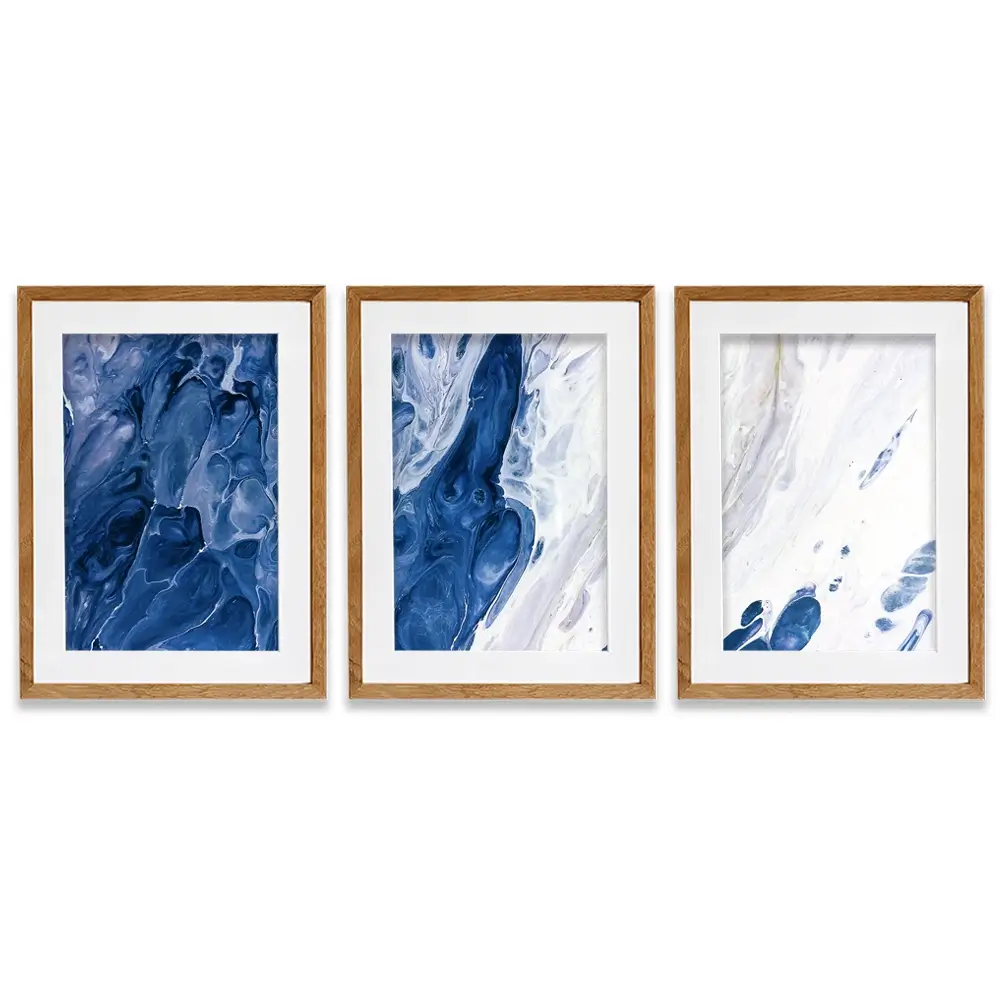 Navy White Mix Framed Art Print Trio Navy White Mix Framed Art Print Trio wall art product Ksenia Zu / Shutterstock
