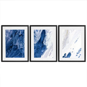 Navy White Mix Framed Art Print Trio Navy White Mix Framed Art Print Trio wall art product Ksenia Zu / Shutterstock