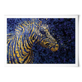 Navy Zebra Splash Art Print Navy Zebra Splash Art Print wall art product D Mosconi