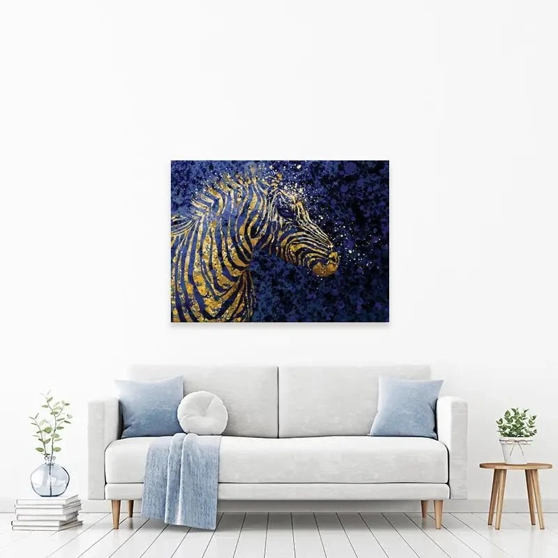 Navy Zebra Splash Canvas Print Navy Zebra Splash Canvas Print wall art product D Mosconi