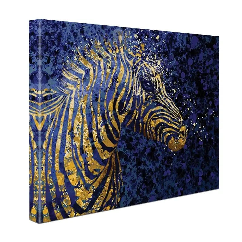 Navy Zebra Splash Canvas Print Navy Zebra Splash Canvas Print wall art product D Mosconi
