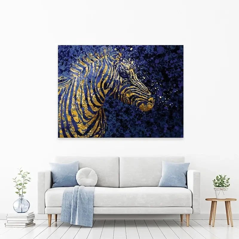 Navy Zebra Splash Canvas Print Navy Zebra Splash Canvas Print wall art product D Mosconi