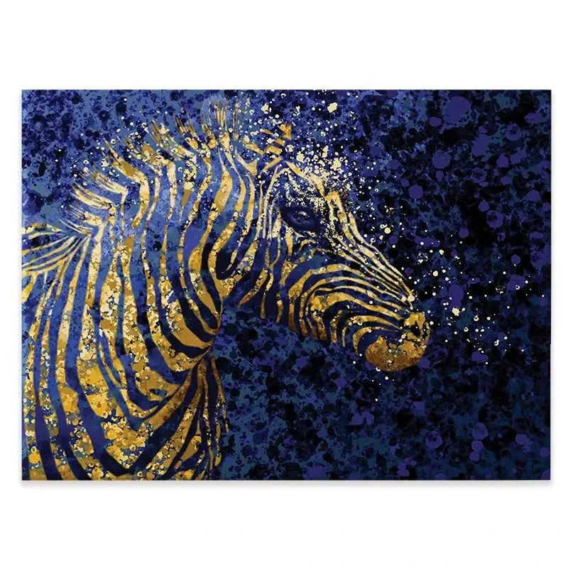 Navy Zebra Splash Canvas Print Navy Zebra Splash Canvas Print wall art product D Mosconi