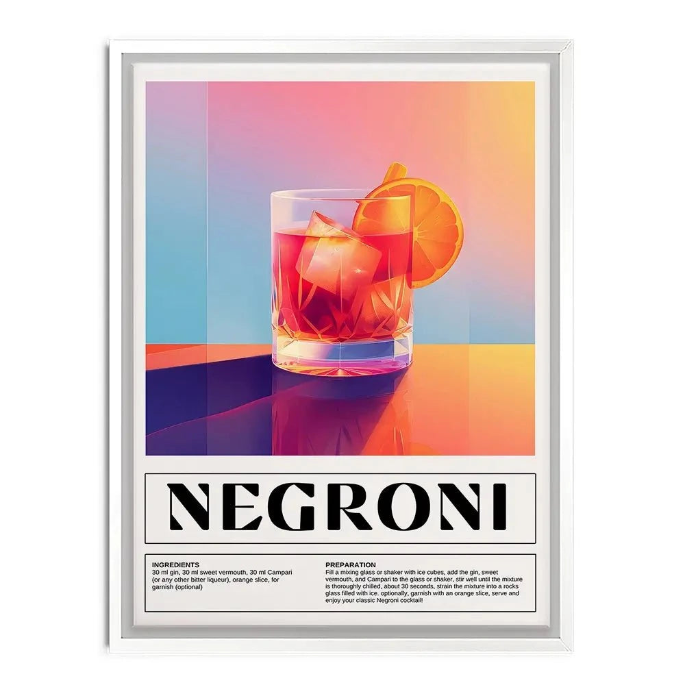 Negroni Recipe Canvas Print Negroni Recipe Canvas Print wall art product Art Print Shop