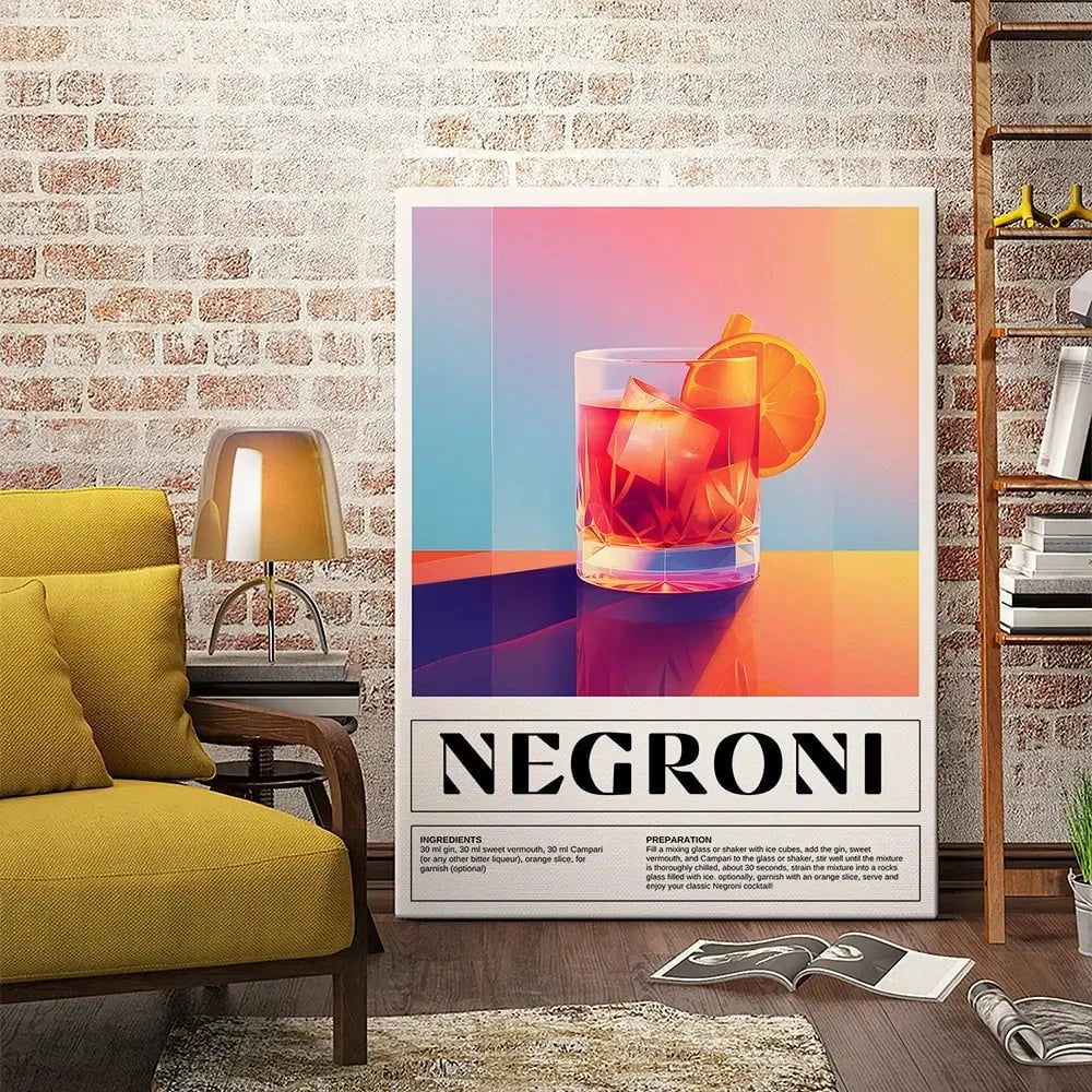 Negroni Recipe Canvas Print Negroni Recipe Canvas Print wall art product Art Print Shop