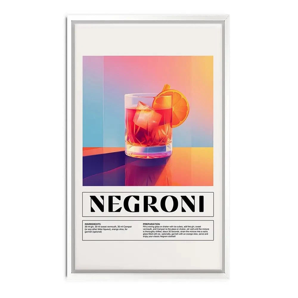 Negroni Recipe Canvas Print Negroni Recipe Canvas Print wall art product Art Print Shop