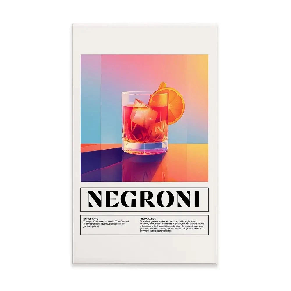 Negroni Recipe Canvas Print Negroni Recipe Canvas Print wall art product Art Print Shop