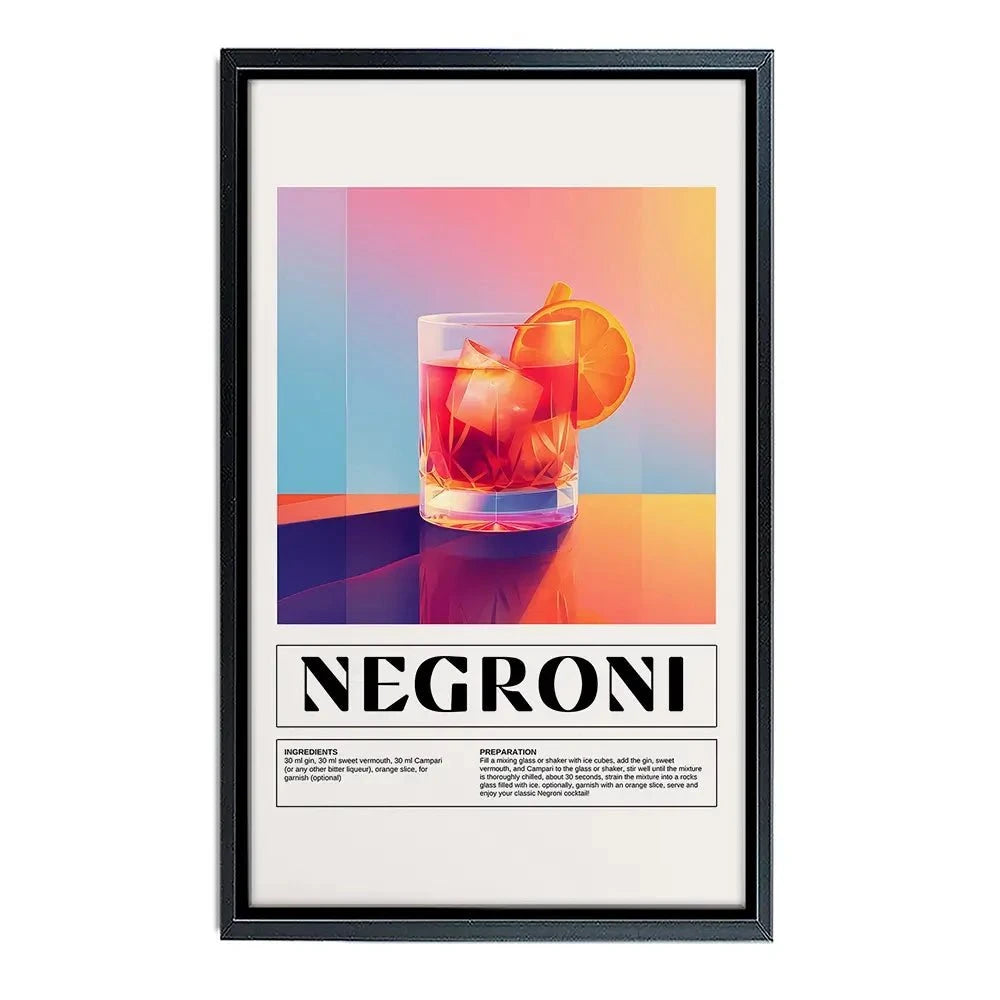 Negroni Recipe Canvas Print Negroni Recipe Canvas Print wall art product Art Print Shop