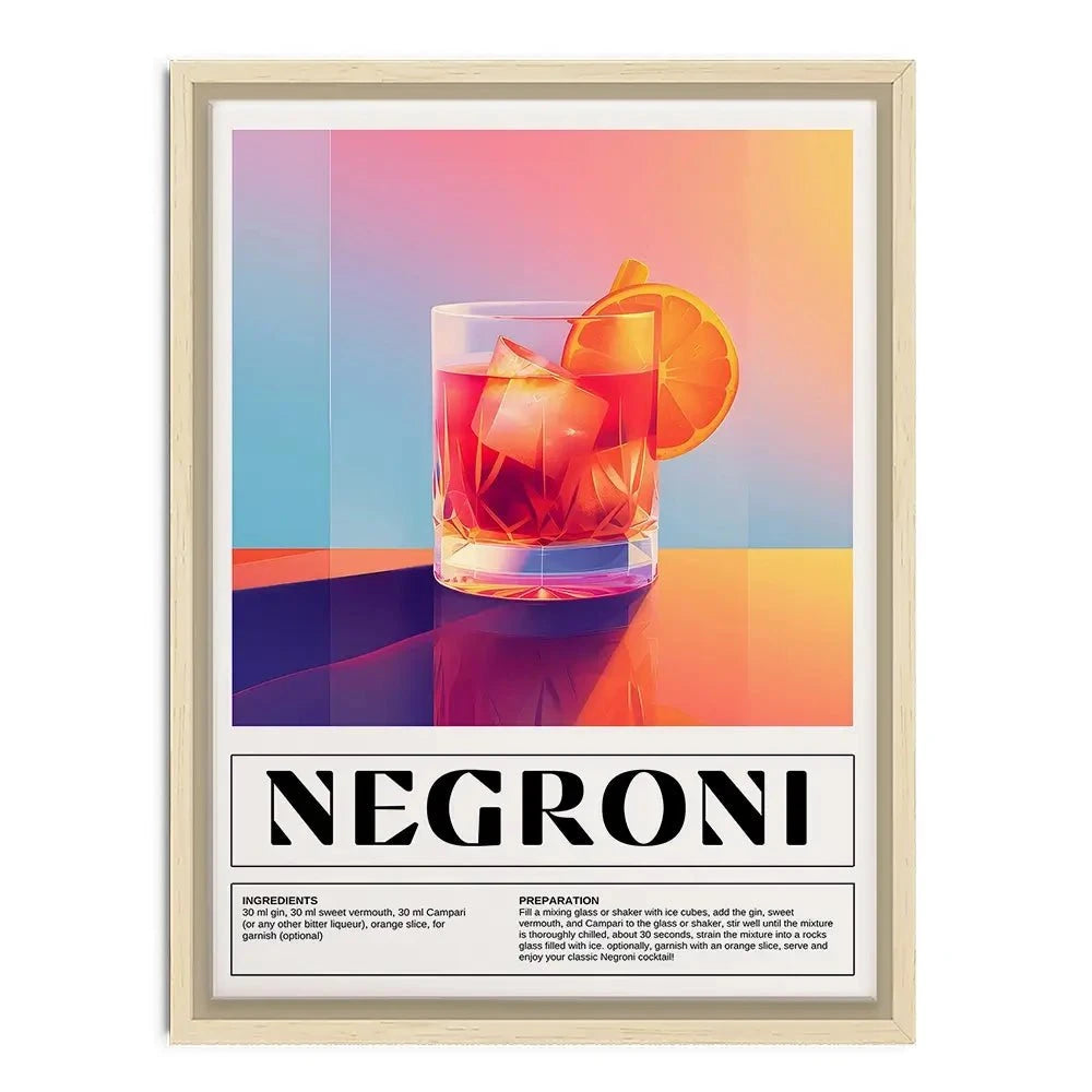 Negroni Recipe Canvas Print Negroni Recipe Canvas Print wall art product Art Print Shop