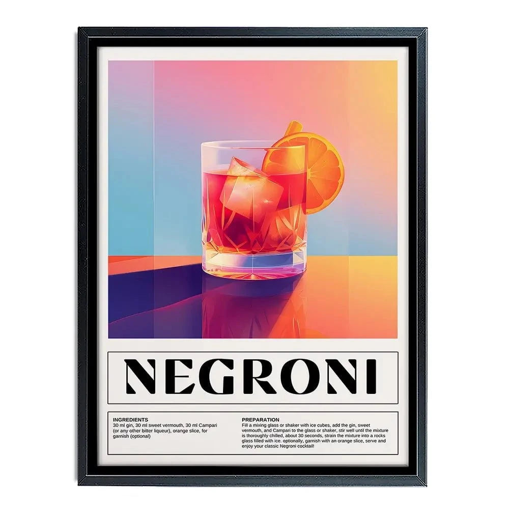 Negroni Recipe Canvas Print Negroni Recipe Canvas Print wall art product Art Print Shop