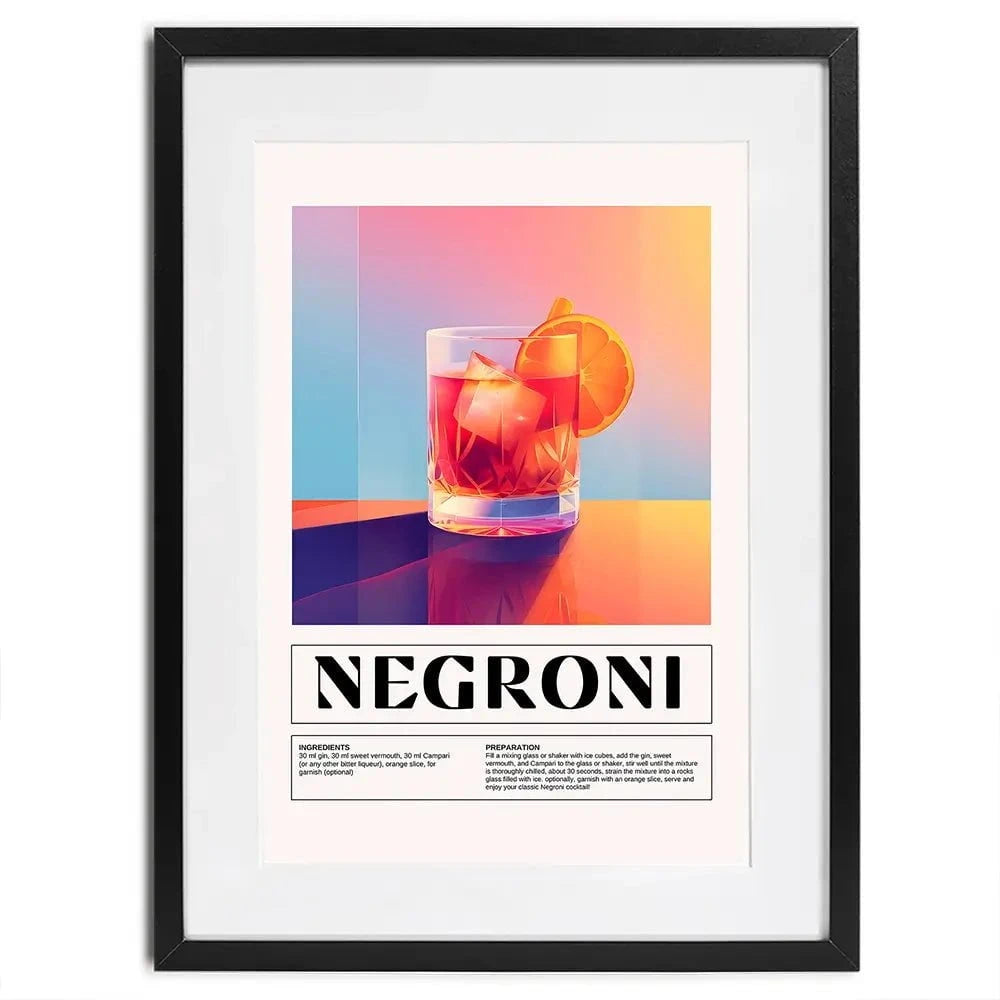 Negroni Recipe Framed Art Print Negroni Recipe Framed Art Print wall art product Art Print Shop