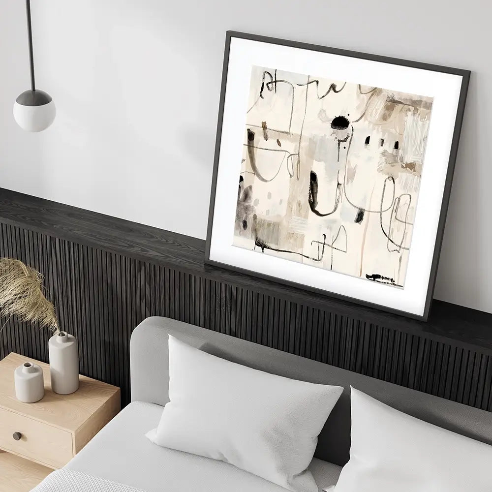 Net Neutral Square Framed Art Print Net Neutral Square Framed Art Print wall art product Art Print Shop