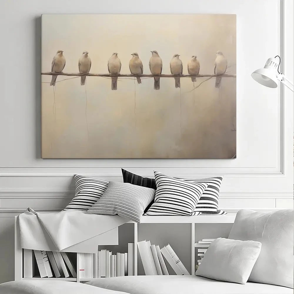 Neutral Doves Canvas Print Neutral Doves Canvas Print wall art product Arlington Prints - Independent
