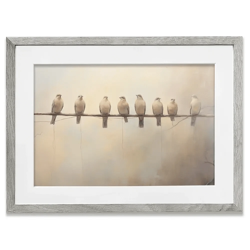 Neutral Doves Framed Art Print Neutral Doves Framed Art Print wall art product Arlington Prints - Independent