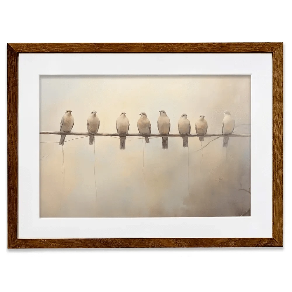 Neutral Doves Framed Art Print Neutral Doves Framed Art Print wall art product Arlington Prints - Independent