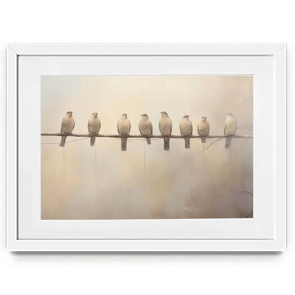 Neutral Doves Framed Art Print Neutral Doves Framed Art Print wall art product Arlington Prints - Independent