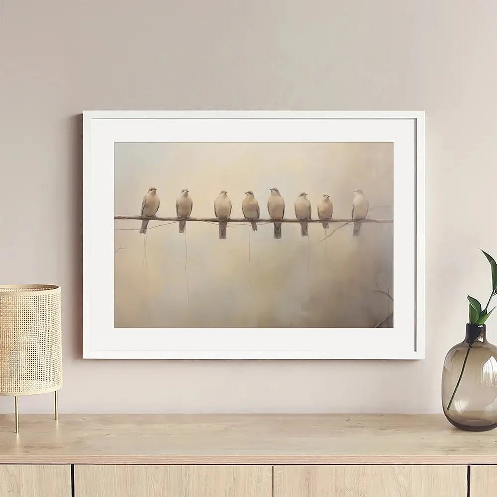 Neutral Doves Framed Art Print Neutral Doves Framed Art Print wall art product Arlington Prints - Independent